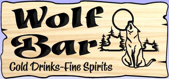 Sign with the "Wolf Bar" edge